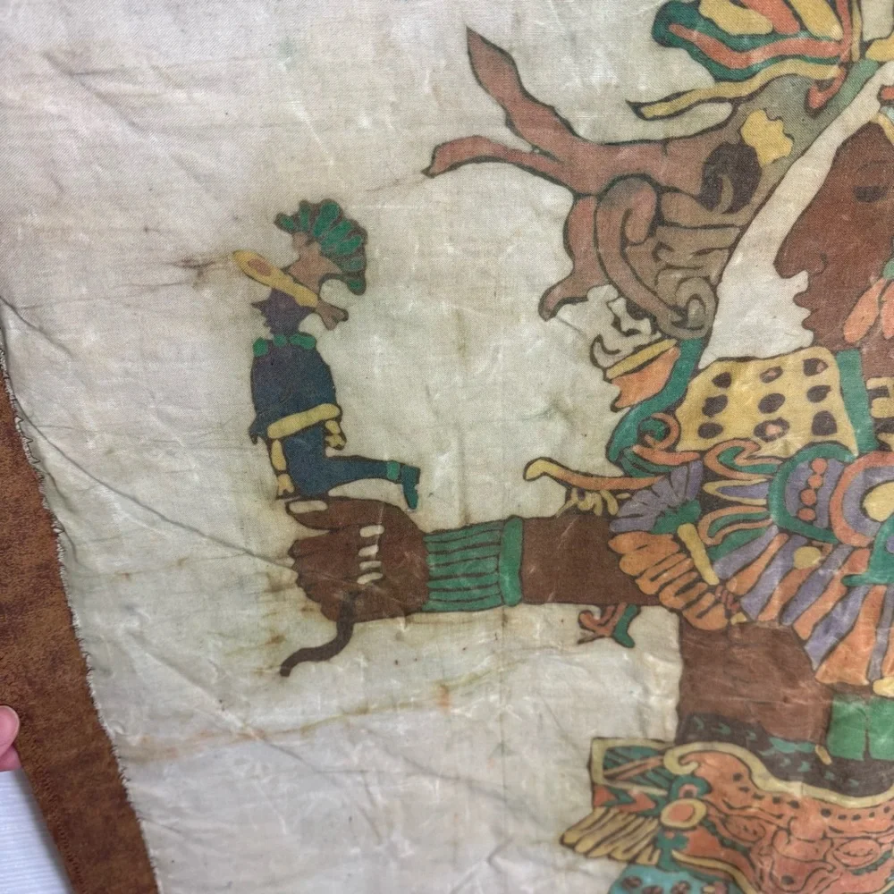 Mayan Warrior Tapestry Wall Hanging Beaded- Multicolor
